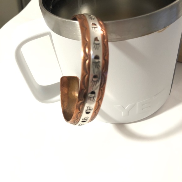 Vintage S.Skeets sterling silver & copper bracelet - Picture 3 of 16